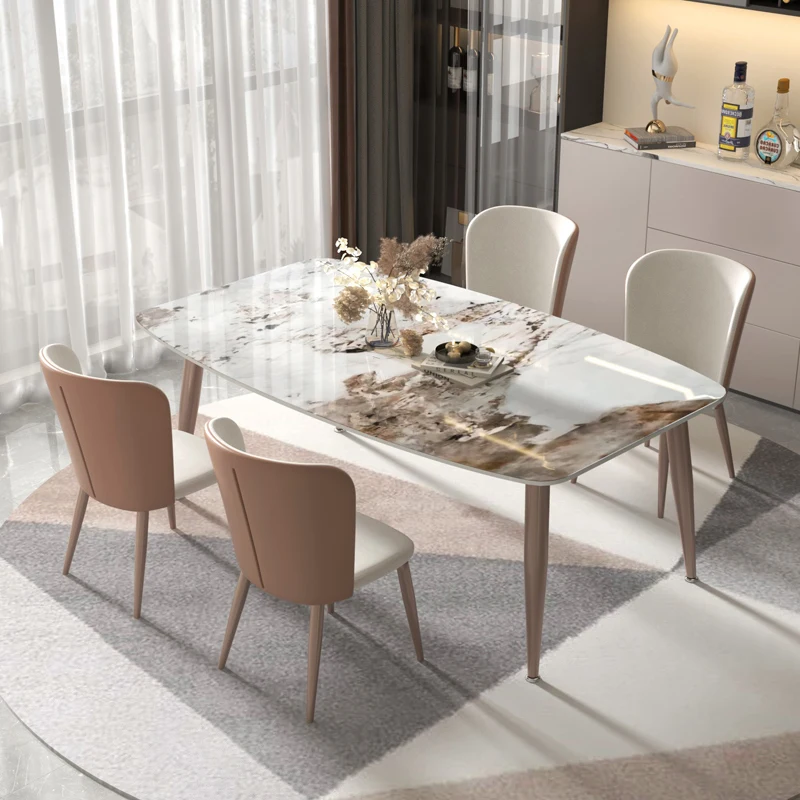 

Extendable Square Dining Table Marble Luxury Design for Dining Room Kitchen and Restaurant Mesa Jantar Home Furniture