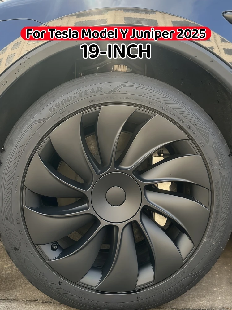 4er-Set für neue Tesla Model Y 2025-2026 Juniper 19-Zoll Turbine-Style Radkappen Zubehör Radabdeckungen – Detail 4