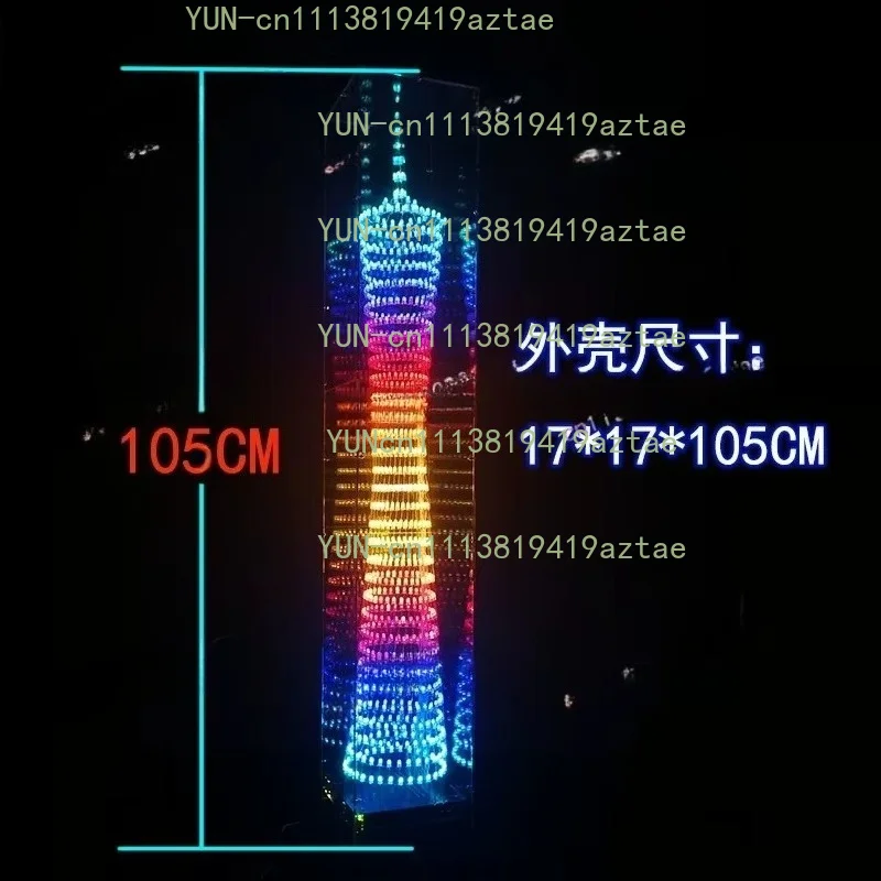 32-Layer Bluetooth n Tower Kit Electronic DIY Production Colorful  Small Waist Light Cube Music Spectrum Parts