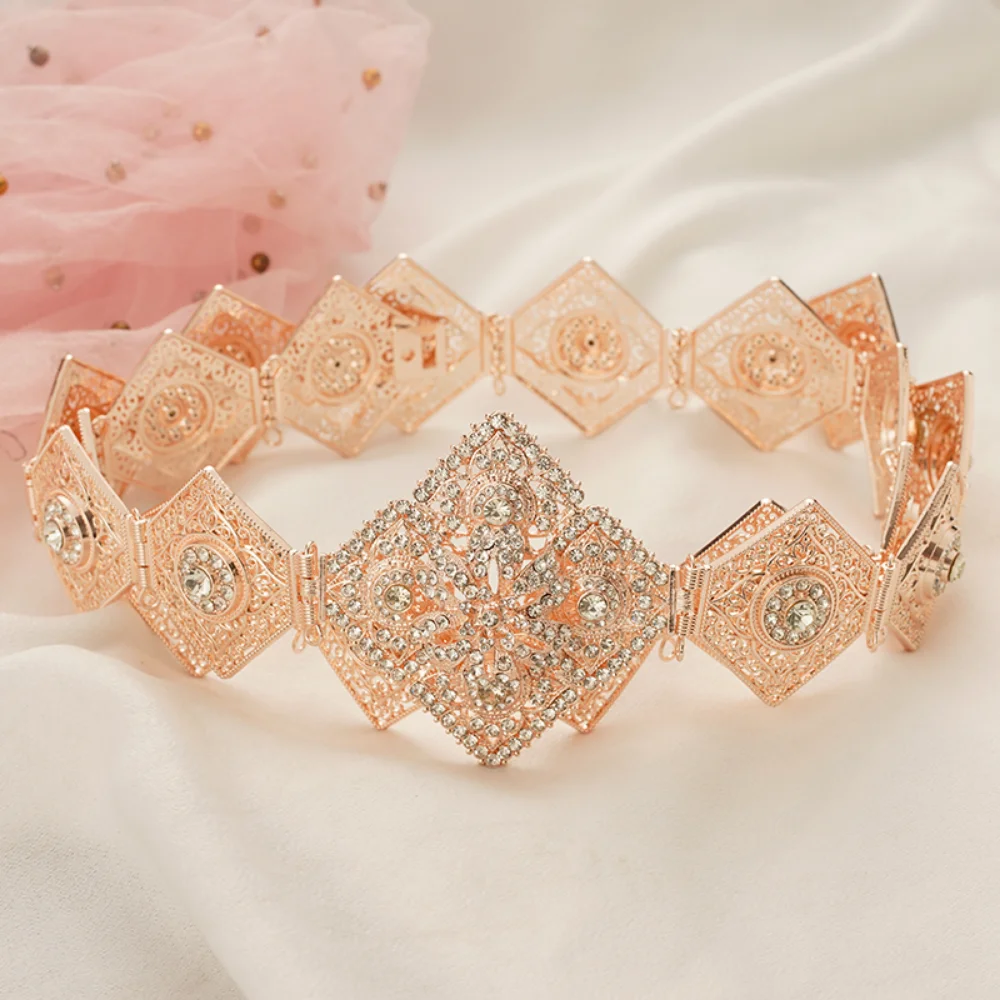 Ceinture Marocaine Élégante en Métal Clip Carré pour Femme, Accessoires de Mariée, Robe de Soirée