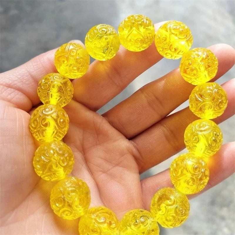 Amber Wax Female Male Couple Chicken Oil Yellow Bracelet String Original Stone Mine Old Yellow Honey Necklace Pendant Beeswax
