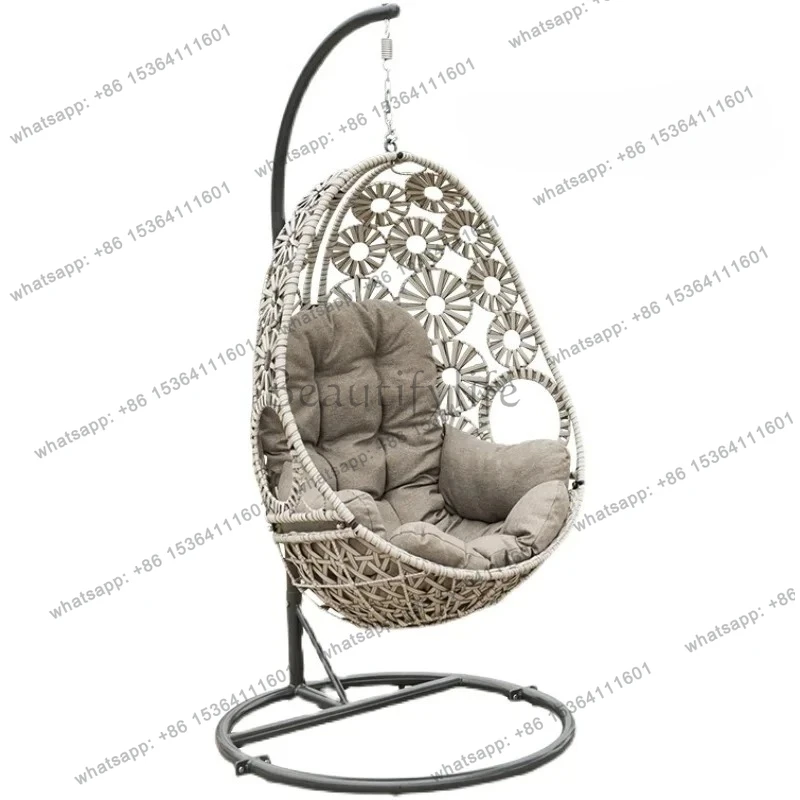 

Outdoor swing balcony hanging chair household leisure lazy rocking blue chair