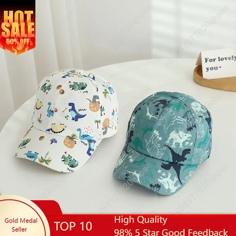 

Print Dinosaur Children Baseball Cap Fashion Boys Sunshade Peaked Caps 2-6Year Kids Duck Tongue Hat Baby Outdoor Sunshade Visors