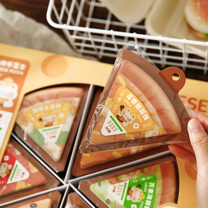 50pcs Cute Gourmet Pizza Note Material Sticker Memo Pad  Kawaii Stationery  Memo Pad  Sticky Notes