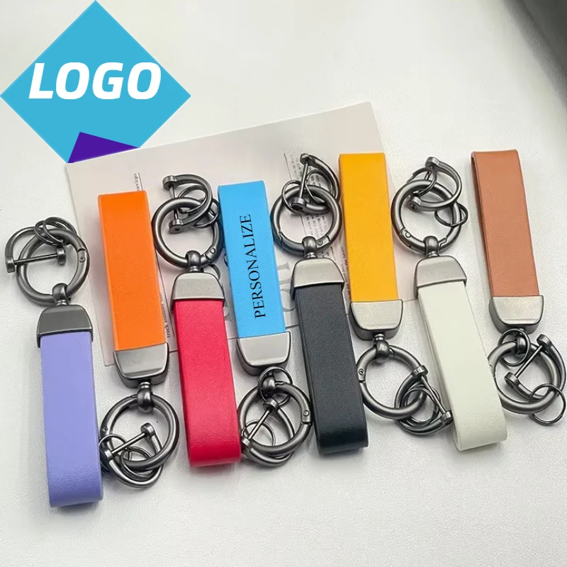 

Vintage Microfiber Leather Metal Keychain Customized Car Logo Personalize Name Keyring Laser Engraved Number Key Chain Holder