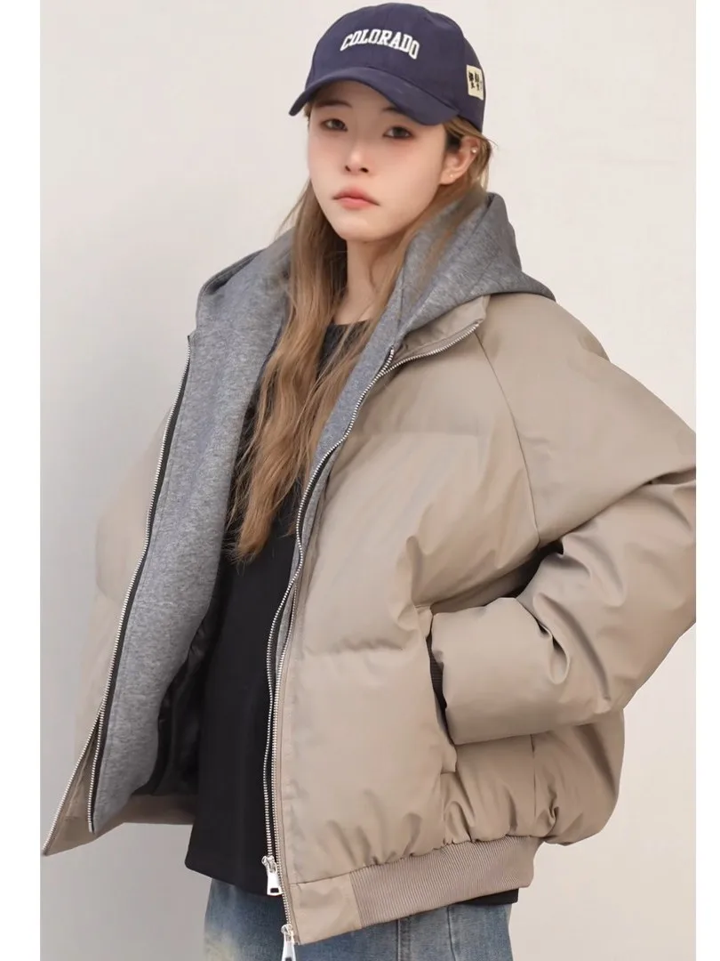 

Мужская зимняя утепленная куртка-пуховик American Style с двойной молнией, капюшоном и эффектом двухслойности, из хлопка, для защиты от холода