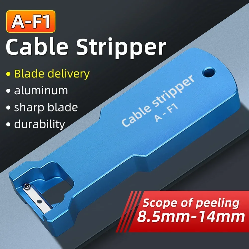 Natalink AUA-F1 Optical Fiber Cable Stripper Tool Longitudinal Sheath Slitter for 8.5mm to 14mm Cable Jacket Cutting FTTH Tool