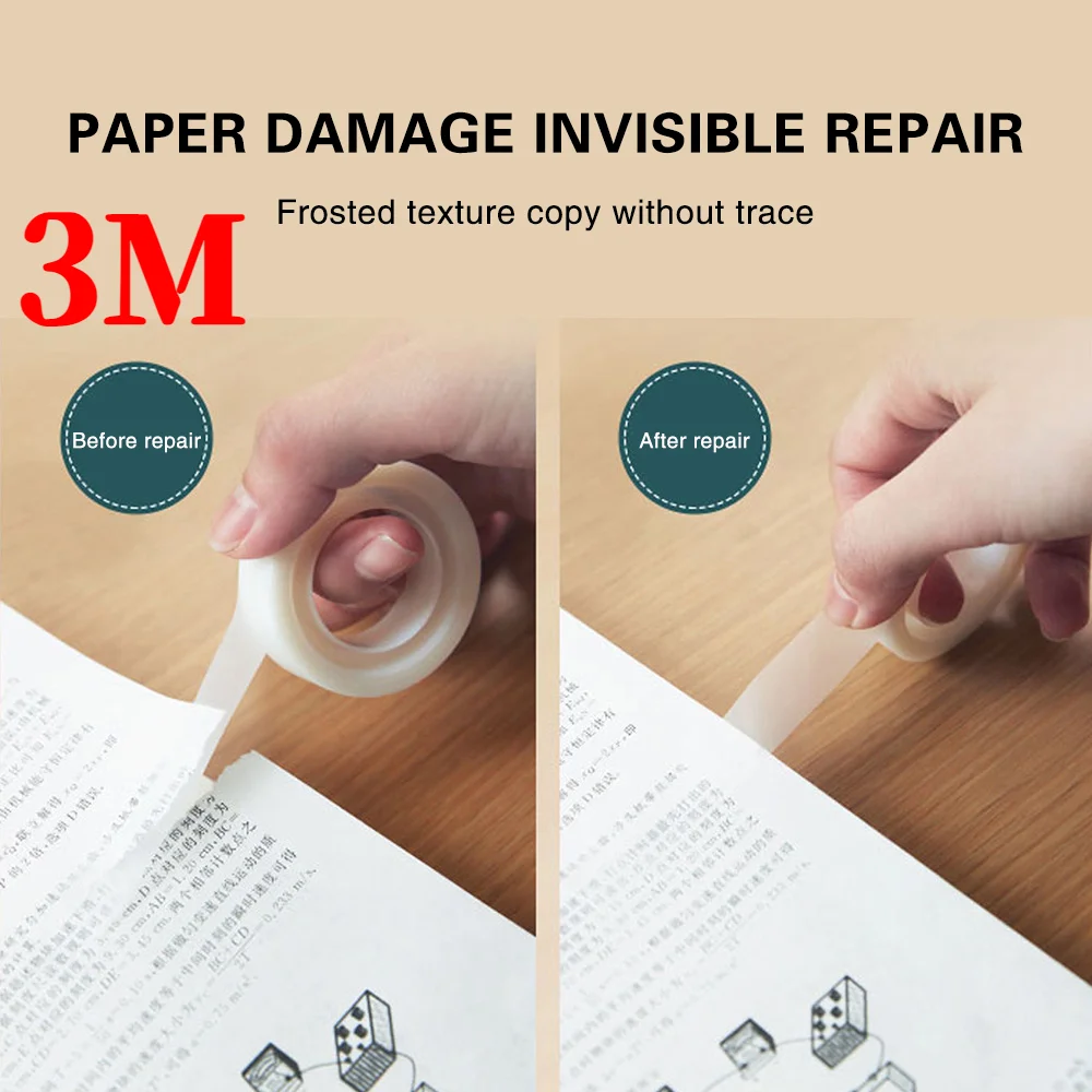 3M Transparent Tape Test Tape Copy Non-Trace Change Hand Tear Writing Student Error Tape Sticky Note Label with Sickle