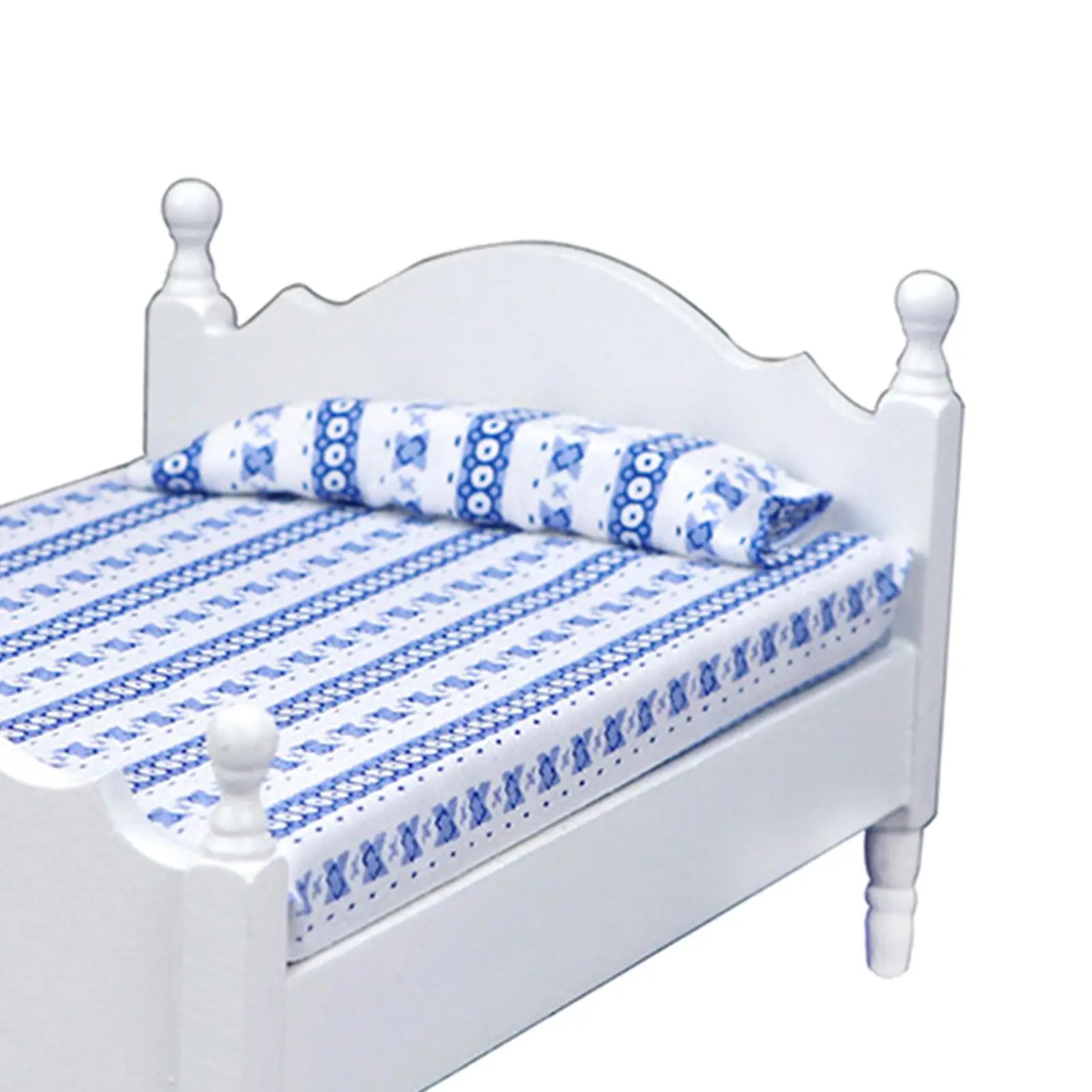 1:12 schaal poppenhuis eenpersoonsbed slaapkamermeubilair poppenhuis decor accessoire