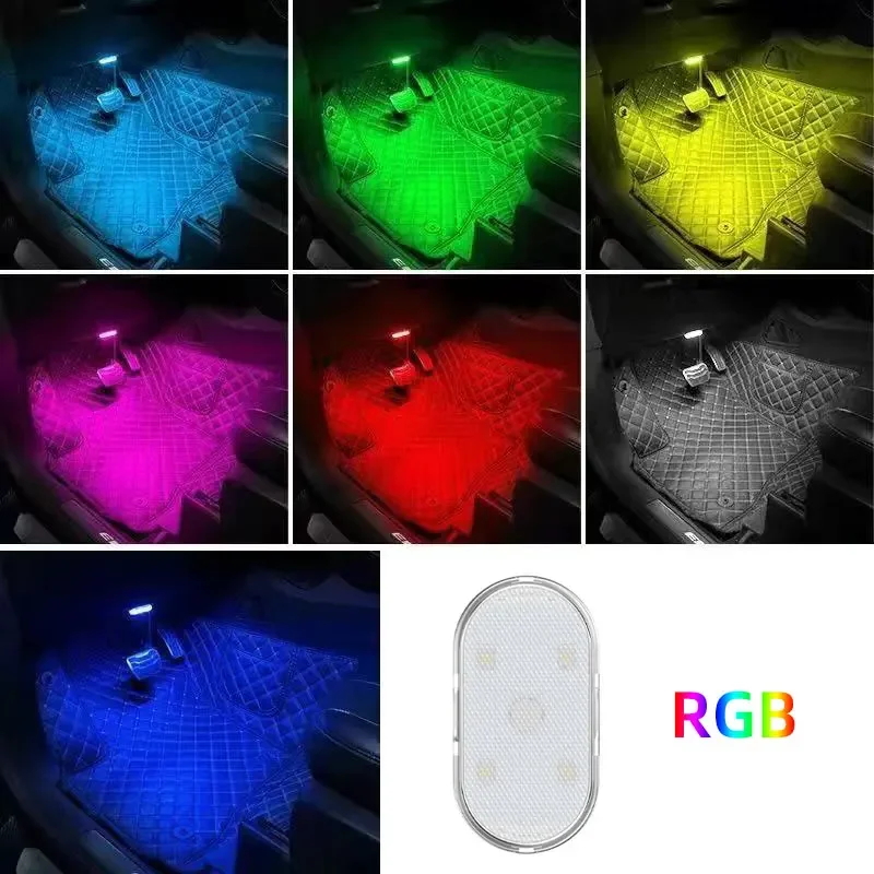 

For Audi All Car Colorful LED Atmosphere Light USB Charging Magnetic Suction Wireless Touch Light Roof Reading Light 7 Color