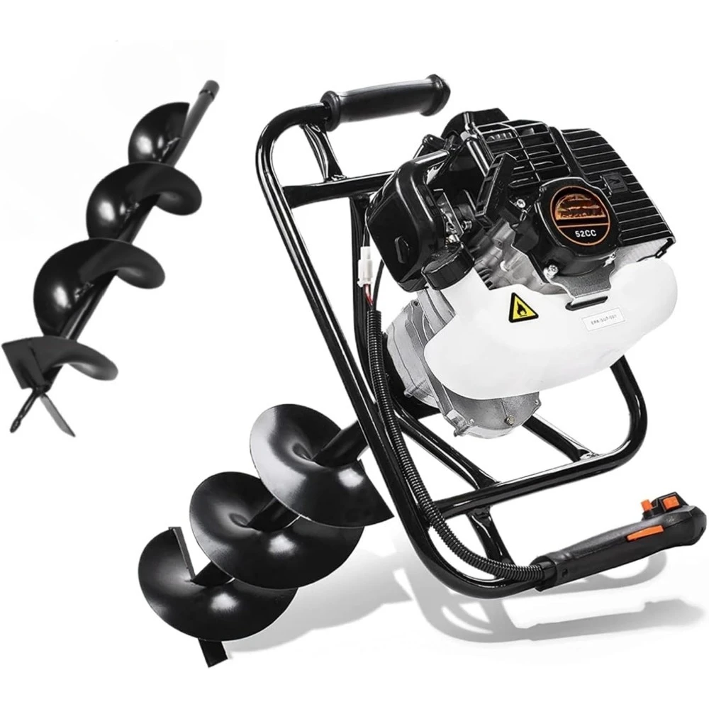 

52cc 1800W Gas Powered Earth Auger EPA Certified Post Hole Digger, with Drill Bit 8 Inch, Mixing Ratio 30:1, Earth Aug