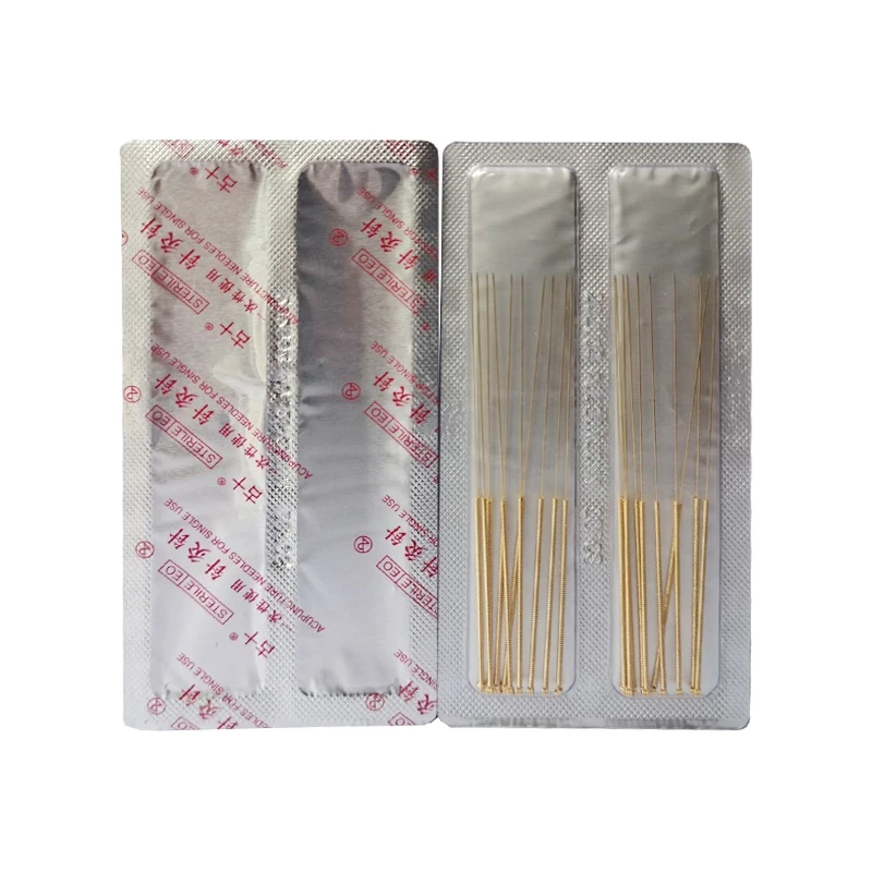 Chinese Medicine Full Gold-plated Acupuncture Needles ZhenJiu Gold Needle Non-disposable Filiform Needle Painless Beauty Face