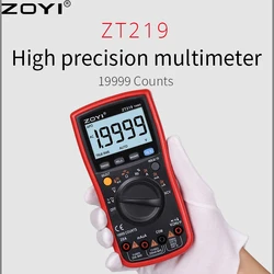 ZOYI Digital multimeter ZT-219 features four-digit semi-true RMS high-precision full-gear anti-burn multimeter 19999counts