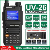 2025 Baofeng UV-26 Walkie-Talkie Multi Band Wireless Copy Frequency 12W Long Range Type-C AM FM Long Range Ham Two Way Radios