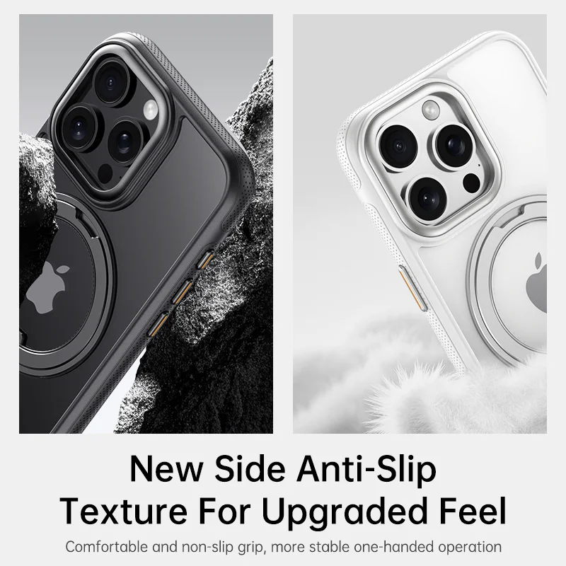 360° Rotation Ring Stand Magnetic Phone Case For iPhone 13 14 15 16 Pro Max 16 Plus 16E Magsafe Matte Military Shockproof Cover - Image 2