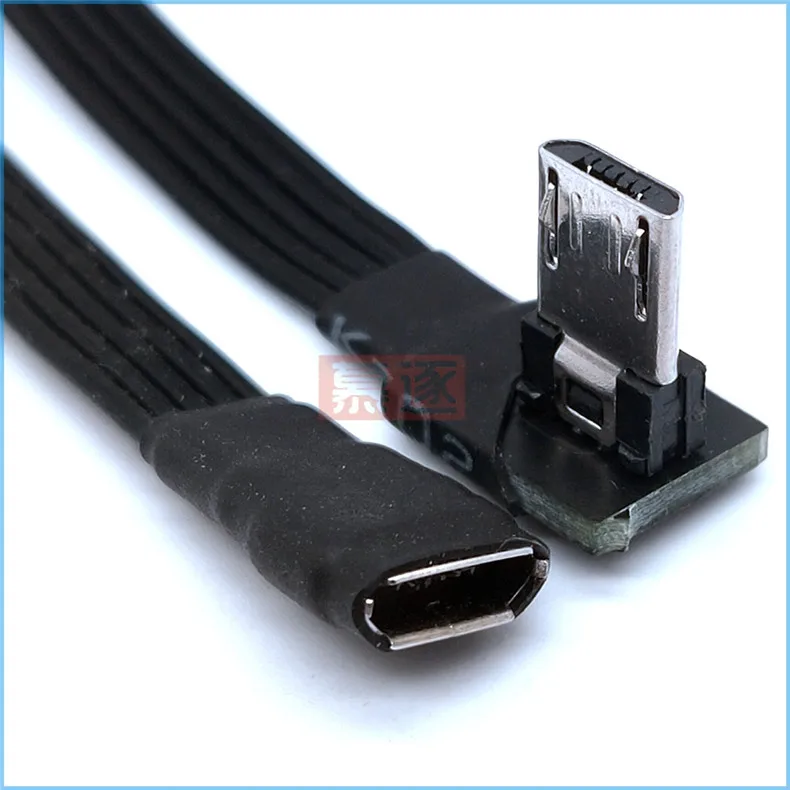 90 درجة مايكرو USB2.0 5Pin صعودا وهبوطا ويسار ويمين الزاوية ذكر إلى أنثى إلى تمديد كابلات الموصلات قابس مهايئ