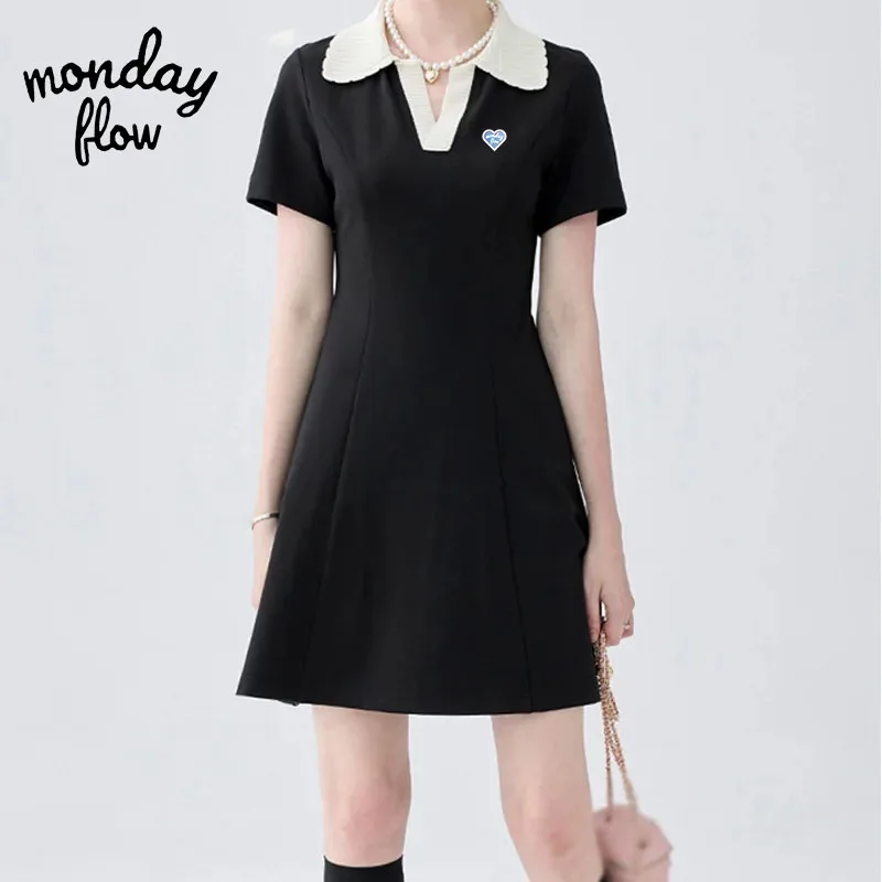 Monday Flow Golf Suits Women's Golf Wear Summer Polo Horse Golf Dress Mini Dresses Golf Suits Tennis Skirt Women's Golf Clothing