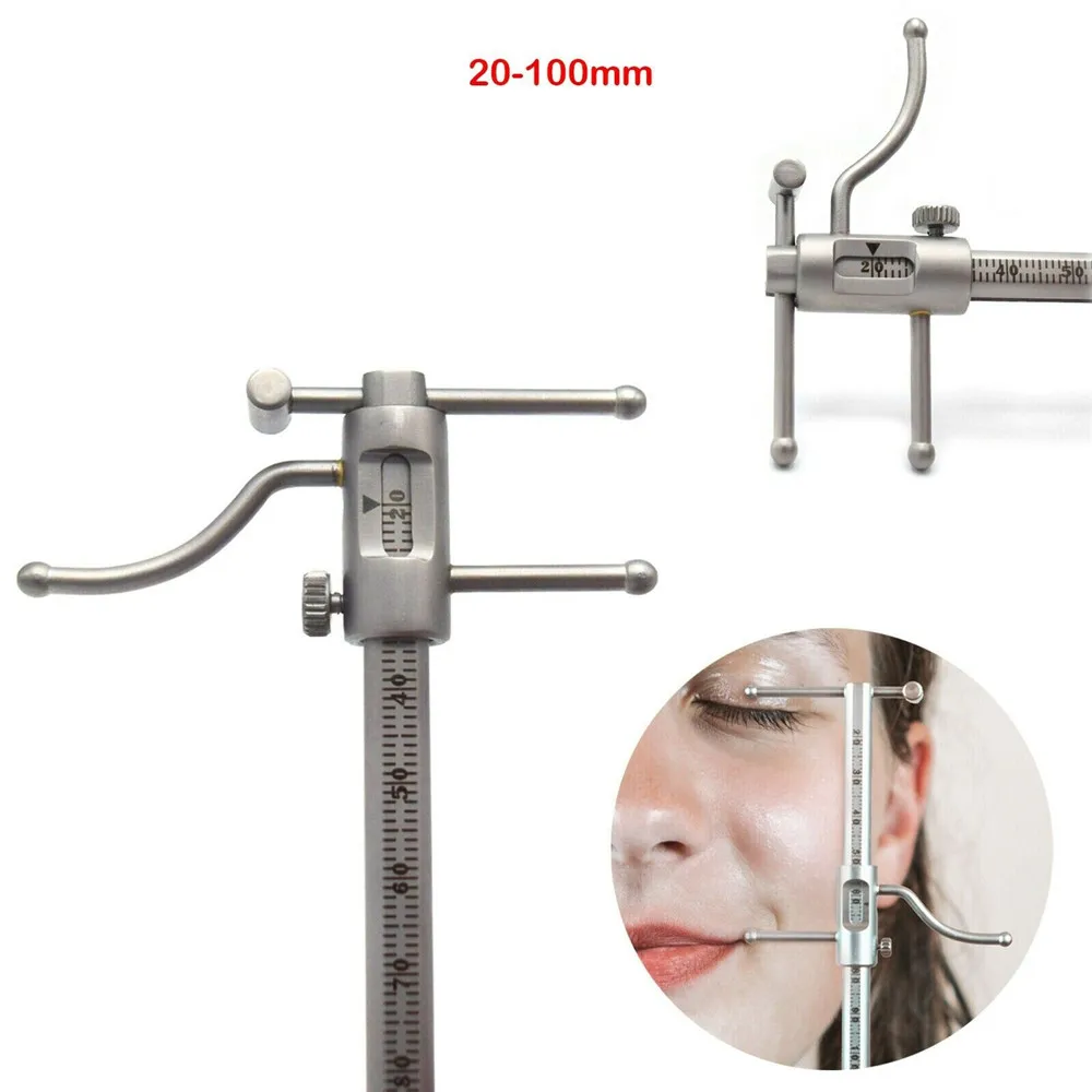 New type Dental Orthodontic Sliding Caliper Chin Indicator Dental Implant Measuring Gauge Caliper Ruler 20-100mm Stainless Steel