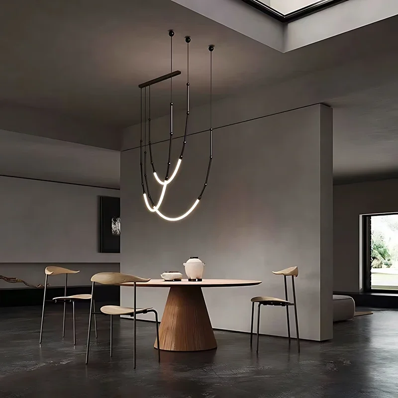 Lampe LED Suspendue Longue de Style poumons Contemporain, Luminaire Décoratif d'Nik, Idéal pour un Salon, un Hall d'Exposition, un Restaurant ou une Villa