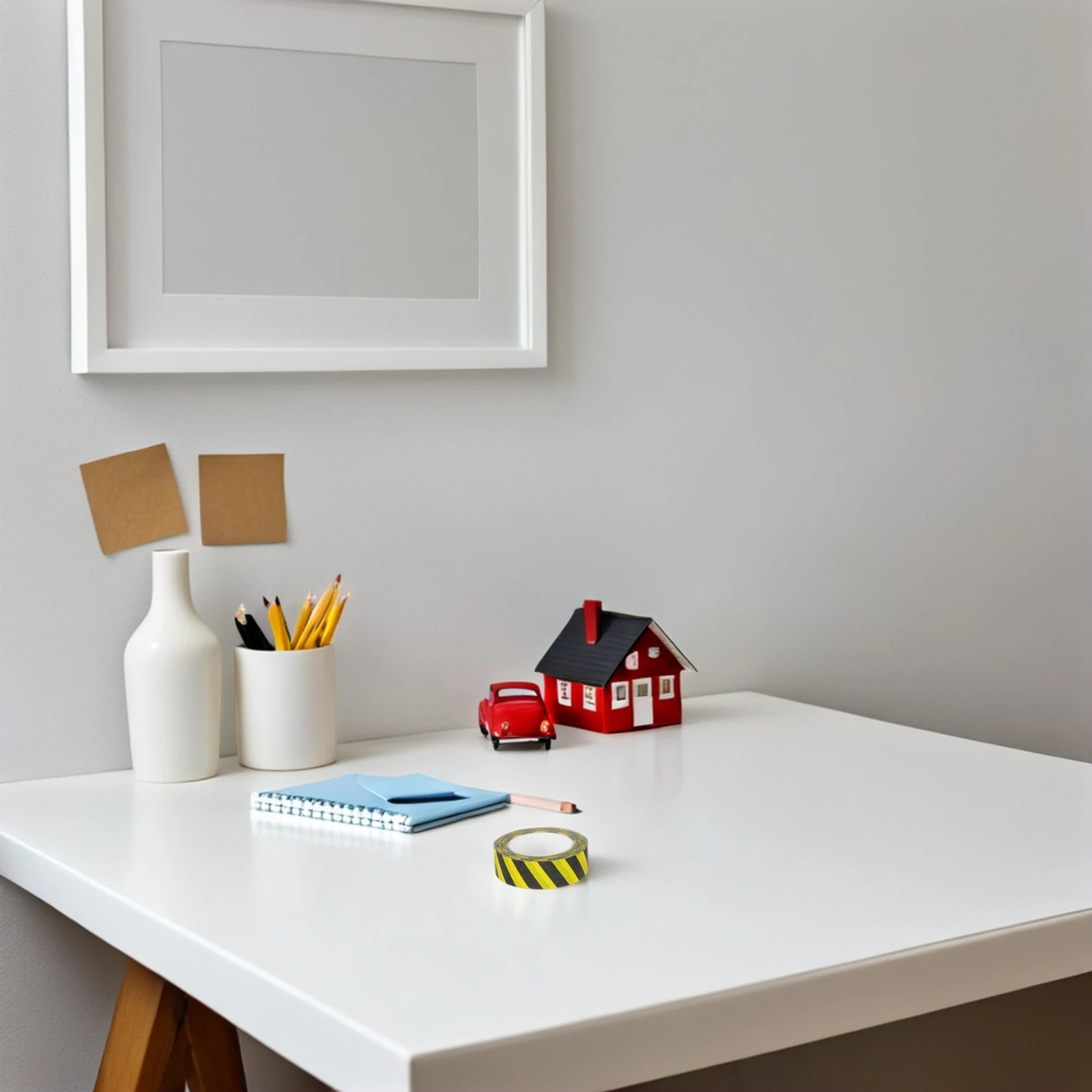 Ruban de signalisation micro-réfléchissant, mini-ruban de signalisation routière, design de signalisation miniature, autocollant de sol créatif, adhésif réutilisable