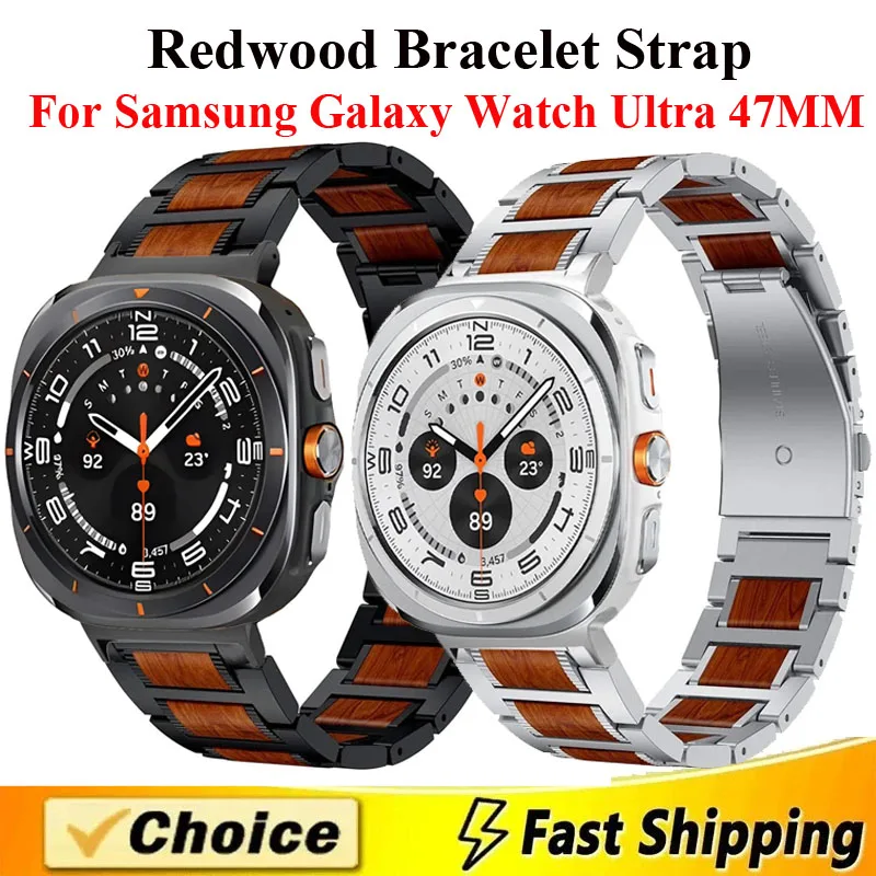 Redwood Bracelet Strap For Samsung Galaxy Watch Ultra 47mm Business Metal Band For Samsung Galaxy Watch 7 Ultra 47mm Link Correa