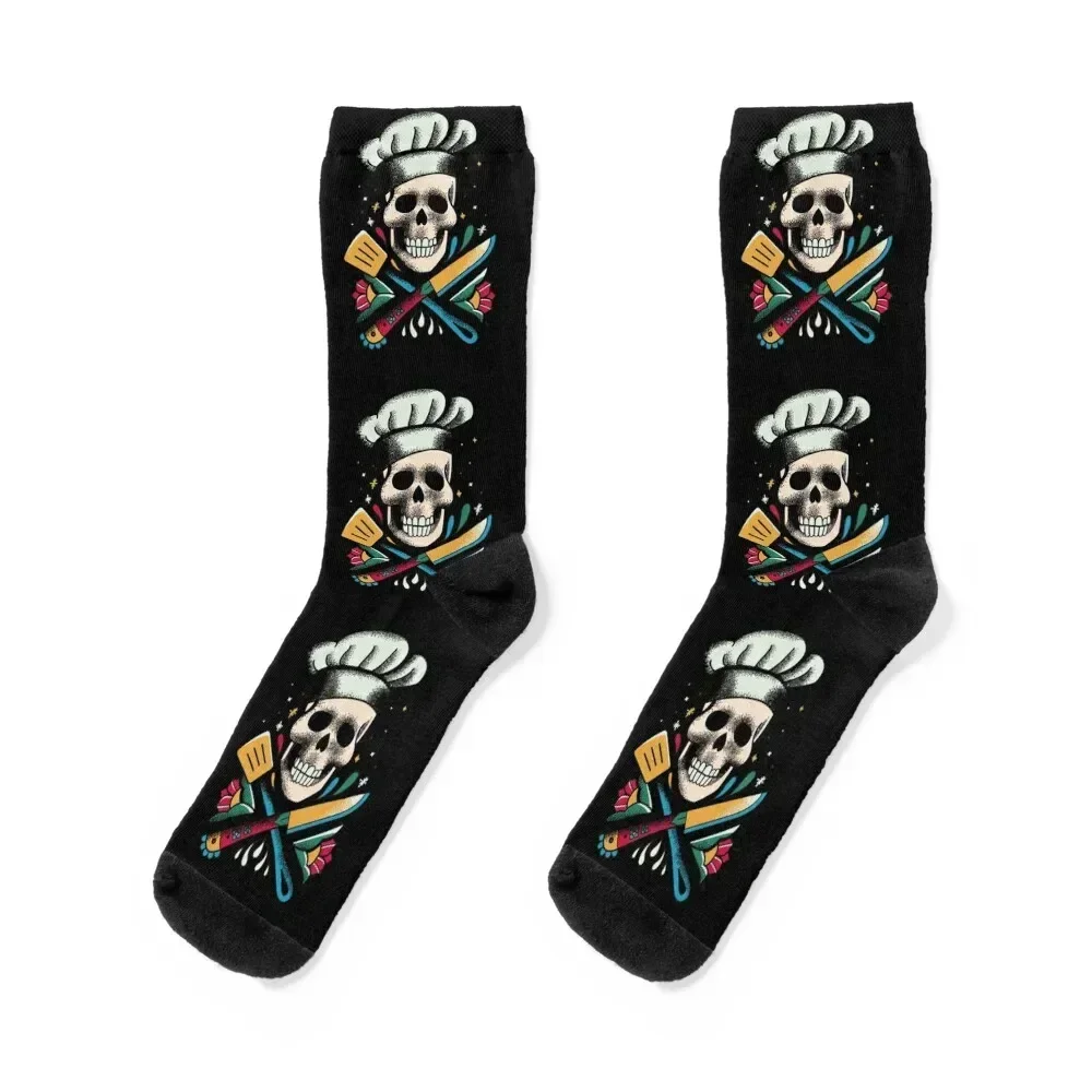 

Chef skull tattoo Socks moving stockings golf Men's Socks Women's