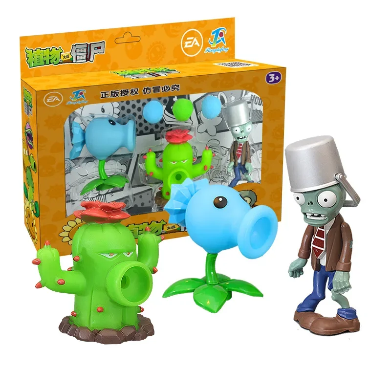 

Plants Vs Zombies 2 Cactus Peashooter Coconut Cannon Genuine Toy Set 2 Style Game Figures Soft Silicone Zombie Birthday Gift Boy