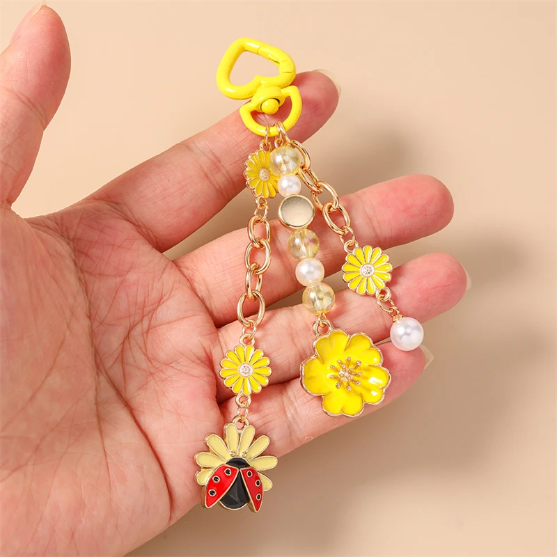 Modischer Bunter Blumen-Schlüsselanhänger für Autoschlüssel, Souvenir-Geschenke für Frauen und Männer, Handtaschen-Anhänger, Schlüsselringe, DIY-Schmuckzubehör – Detail 31
