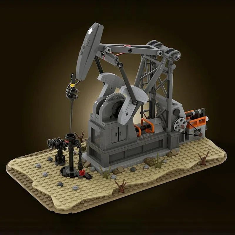 Oil Derrick Rig Building Kit Functioning Oil Pump JackMechanical Model High-tech Engineering STEM ToyKid Birthday Xmas Gift