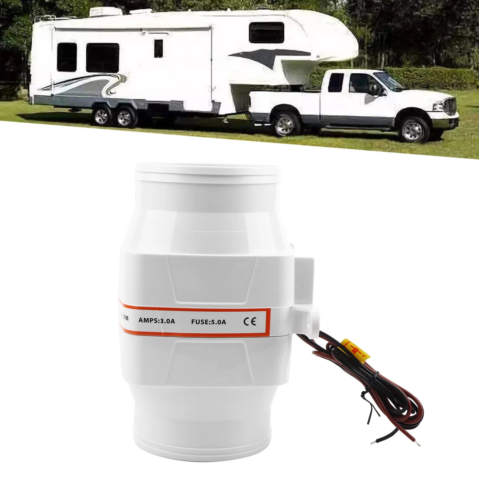 

4inches In Line Bilge DC Air Blower Mute Strong Engine Ventilation Fan for Yacht RV(24V )