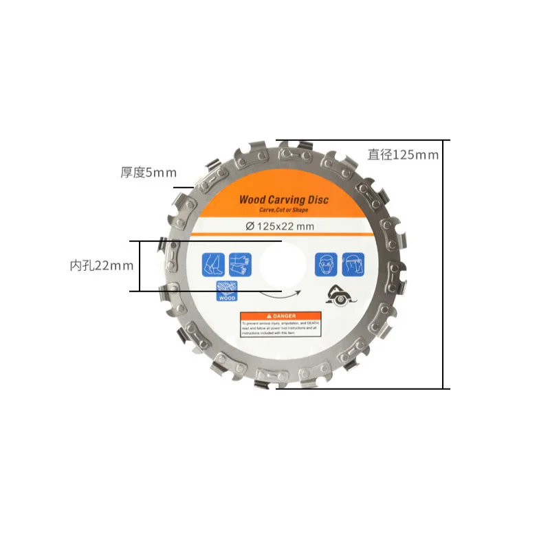 125mm 16 Tand Rvs Slijpmachine Houtbewerking Disc Groefmachine Kettingen Disc voor 5 Inch Haakse Slijper