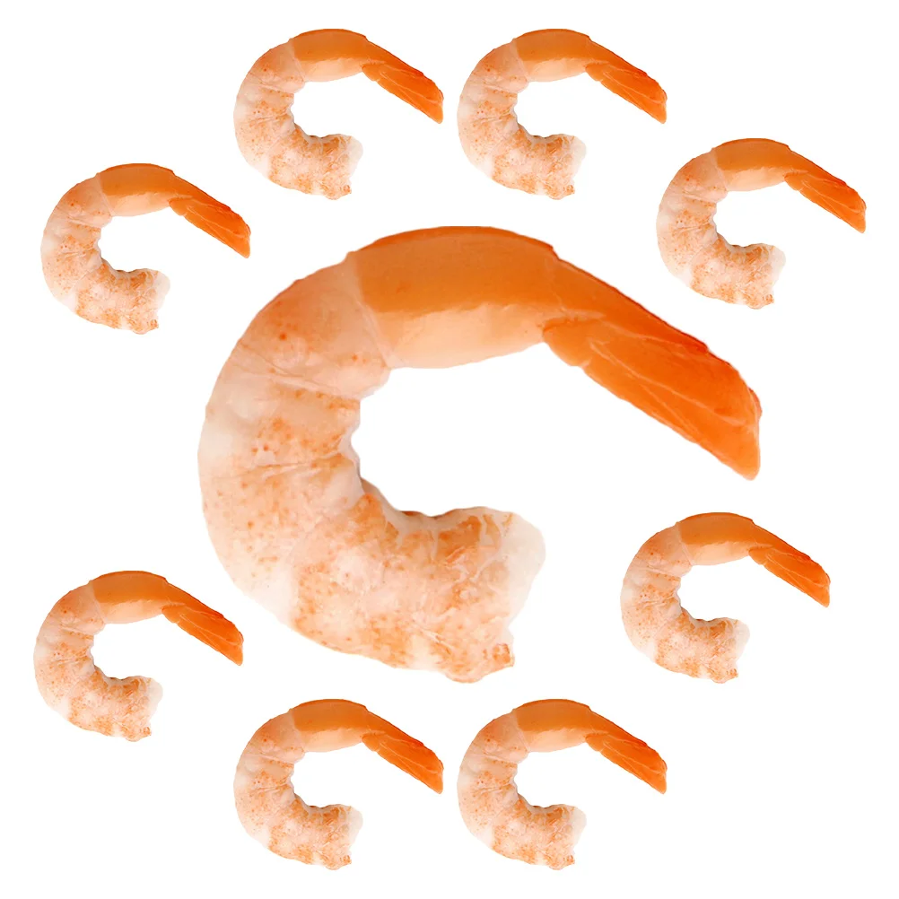 9 Pcs Simulated Shrimp Model Sea Animal Toys Airplane Marine Creative Models Puzzle