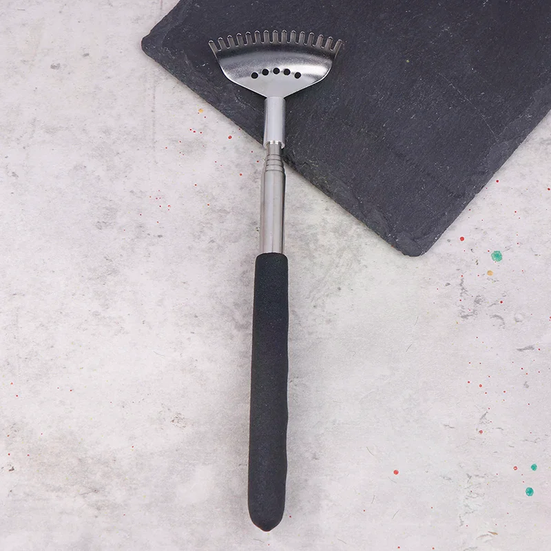 

Выдвижной скребок для спины с 15-грабрасками, телескопическая ручка из нержавеющей стали, портативная резиновая головка для чистки спины