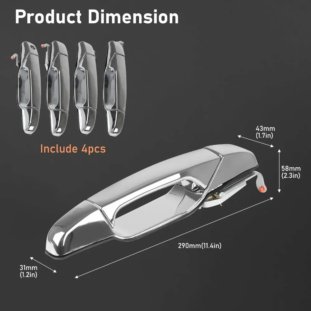 Car Door Handle for 2007-2013 Chevy Tahoe GMC Yukon Sierra Denali Front Rear 22738722 22738721 25960526 25960525 15915150