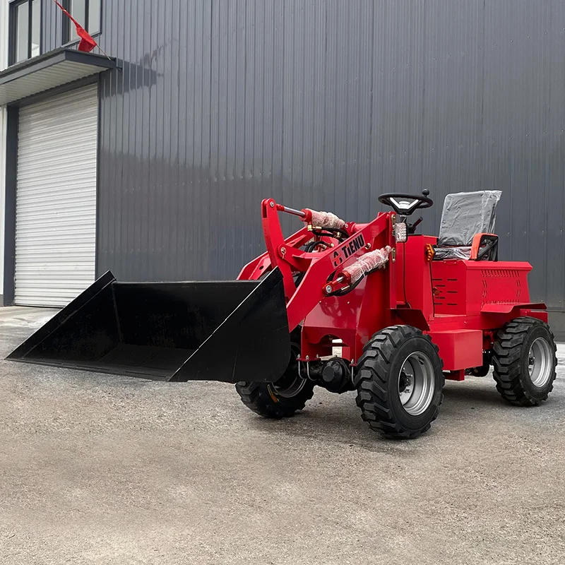 Factory Direct CE Certified 650kg 800kg Small Electric Micro Compact Mini Agriculture Wheeled Loader with Attachments