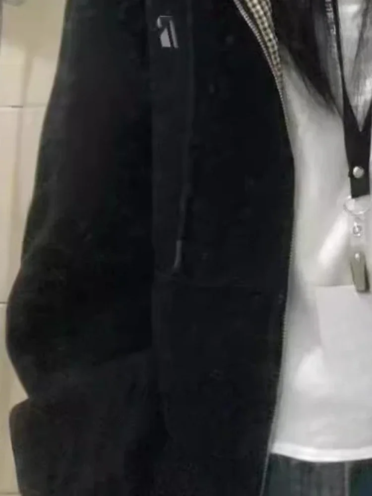 2025 Y2k Estetica Plaid Patchwork Felpe Casual Oversize Mall Goth Streetwear Autunno Harajuku Lettera Ricamo Felpa