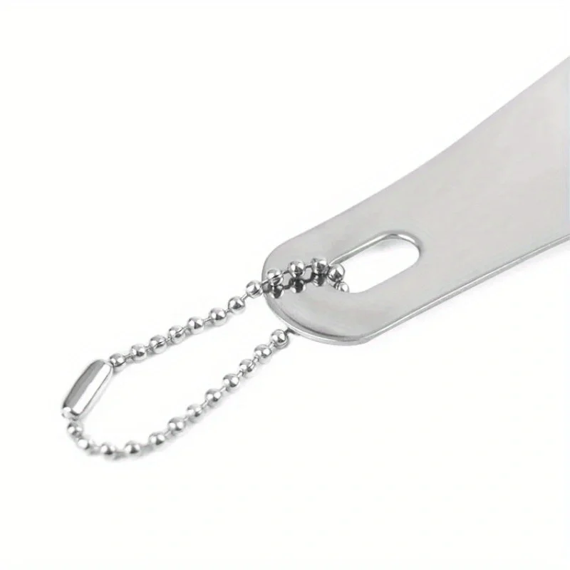1pc stainless steel metal shoehorn, portable shoehorn, shoe wearing aid, essential for home travel view 4