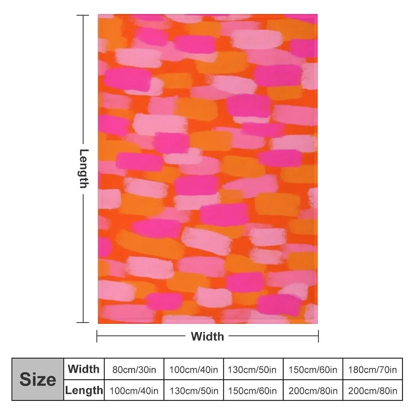 Abstract, Pink and Orange, Paint Brush Effect Throw Blanket Weighted for babies halloween Blankets