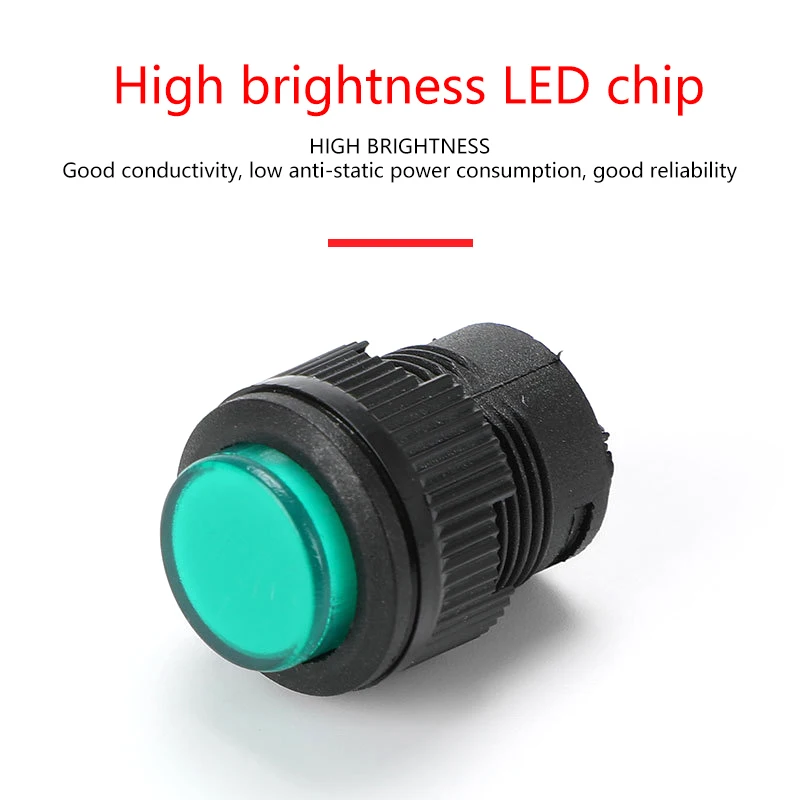 1PCS R16-503 Round Button Switch Momentary 3A 250V 16MM Self Locking Round Push Button Switch