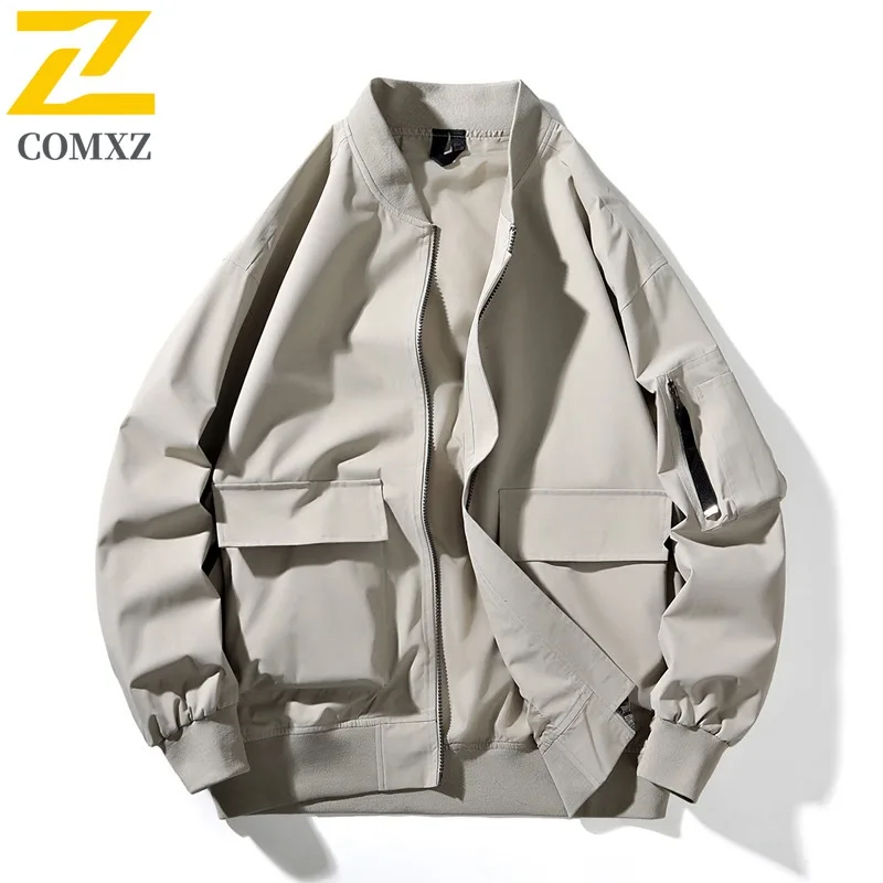 سترة رجالي COMXZ بياقة بيسبول غير رسمية سترات مضادة للرياح لركوب الدراجات في الهواء الطلق 2025 سترة واقية جديدة للخريف خفيفة الوزن غير رسمية #5