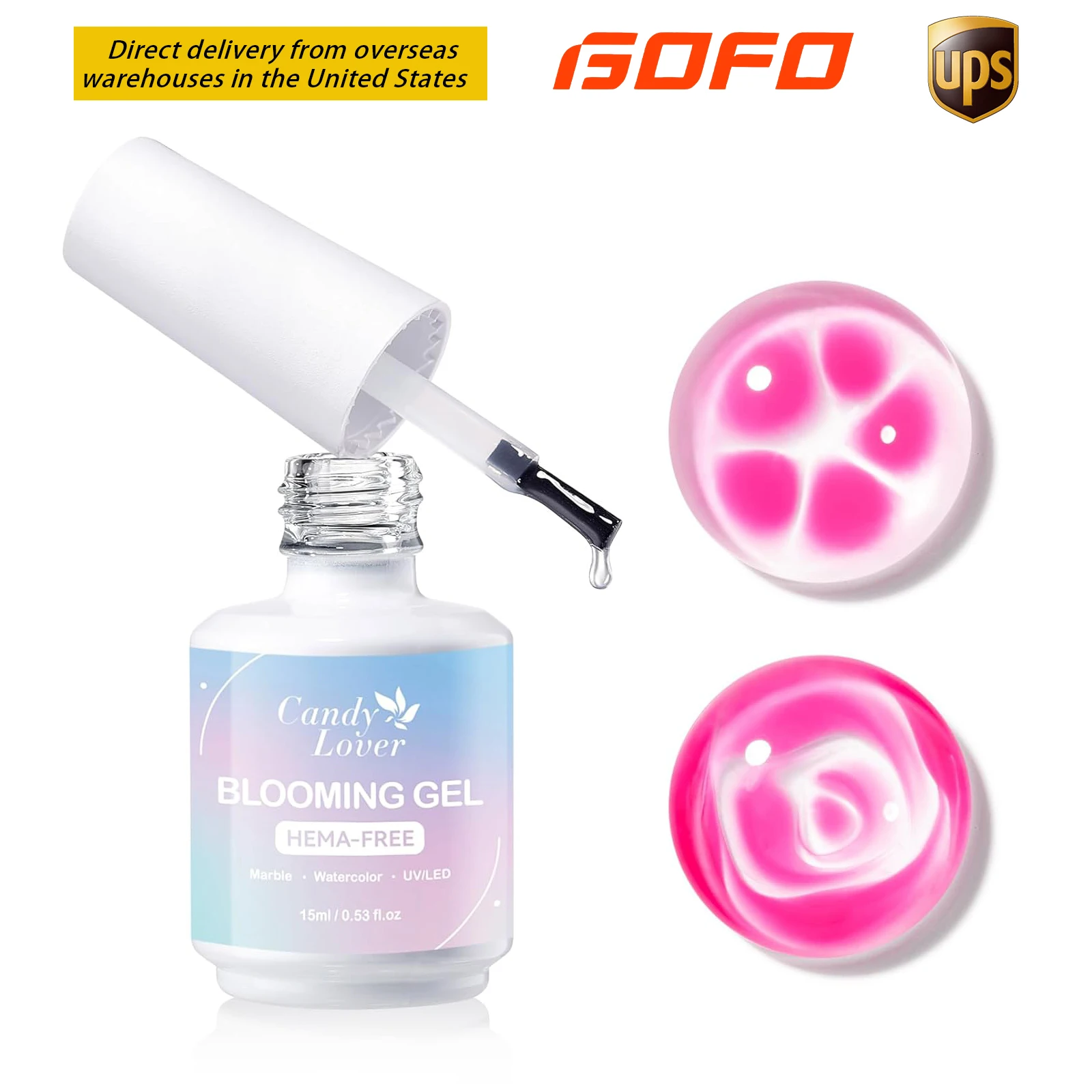 

Гель для дизайна ногтей GELLEN, 15 мл, прозрачный, для создания эффекта «блуминг», базовое и финишное покрытие для акварельных, цветочных, конфетных и 3D-дизайнов, для домашнего и профессионального использования в салонах