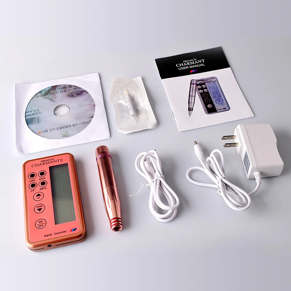 Korea Professional Charmant Tattoo Machine Permanent Makeup Pen Set Eyebrow Lip Eyeliner Beauty Art Tattoo Gun with Needles