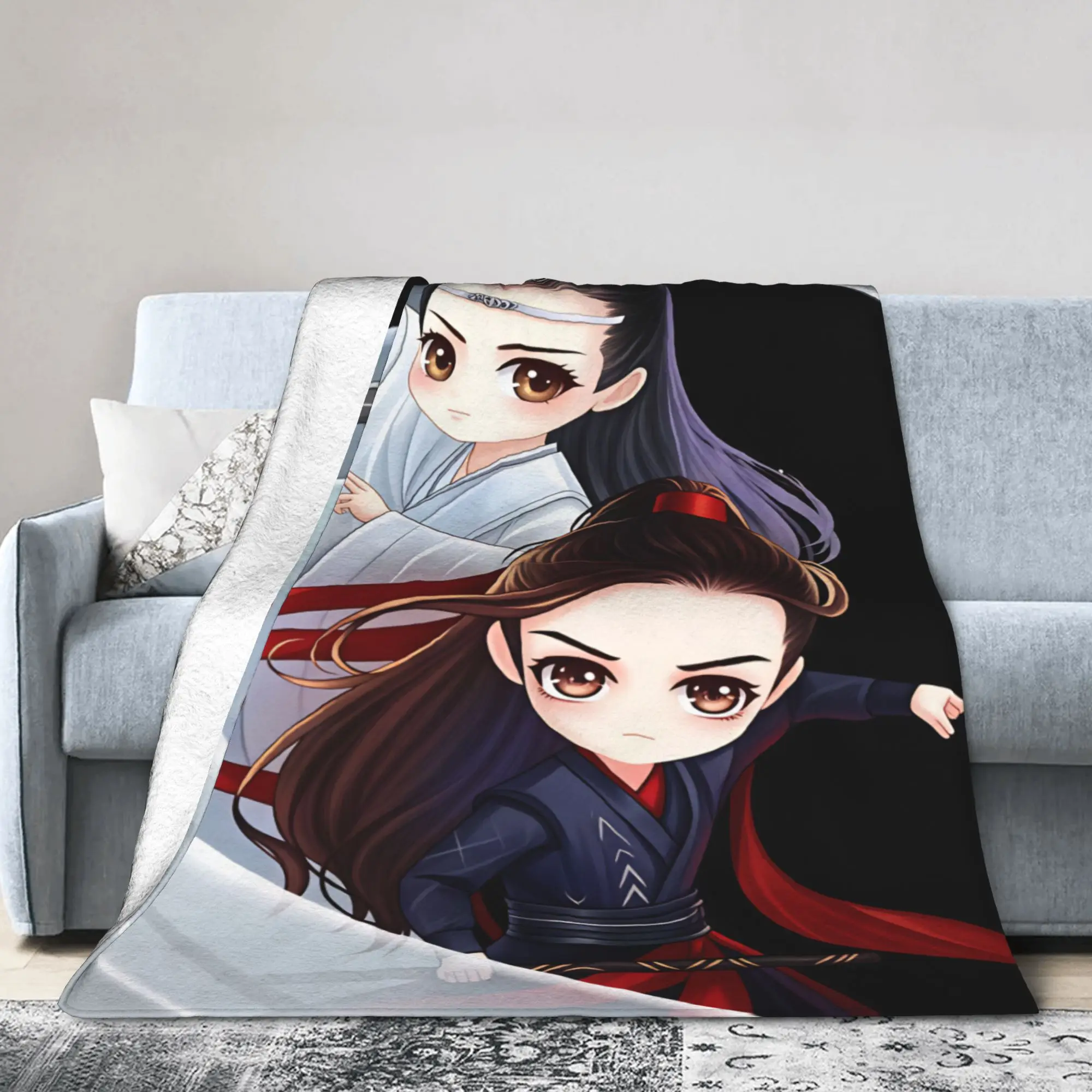 WangXian Bunny Mo Dao Zu Shi The Untamed Blanket Camping Flannel Throw Blanket For Chair Sofa Bed Super Warm Bedspread Gift