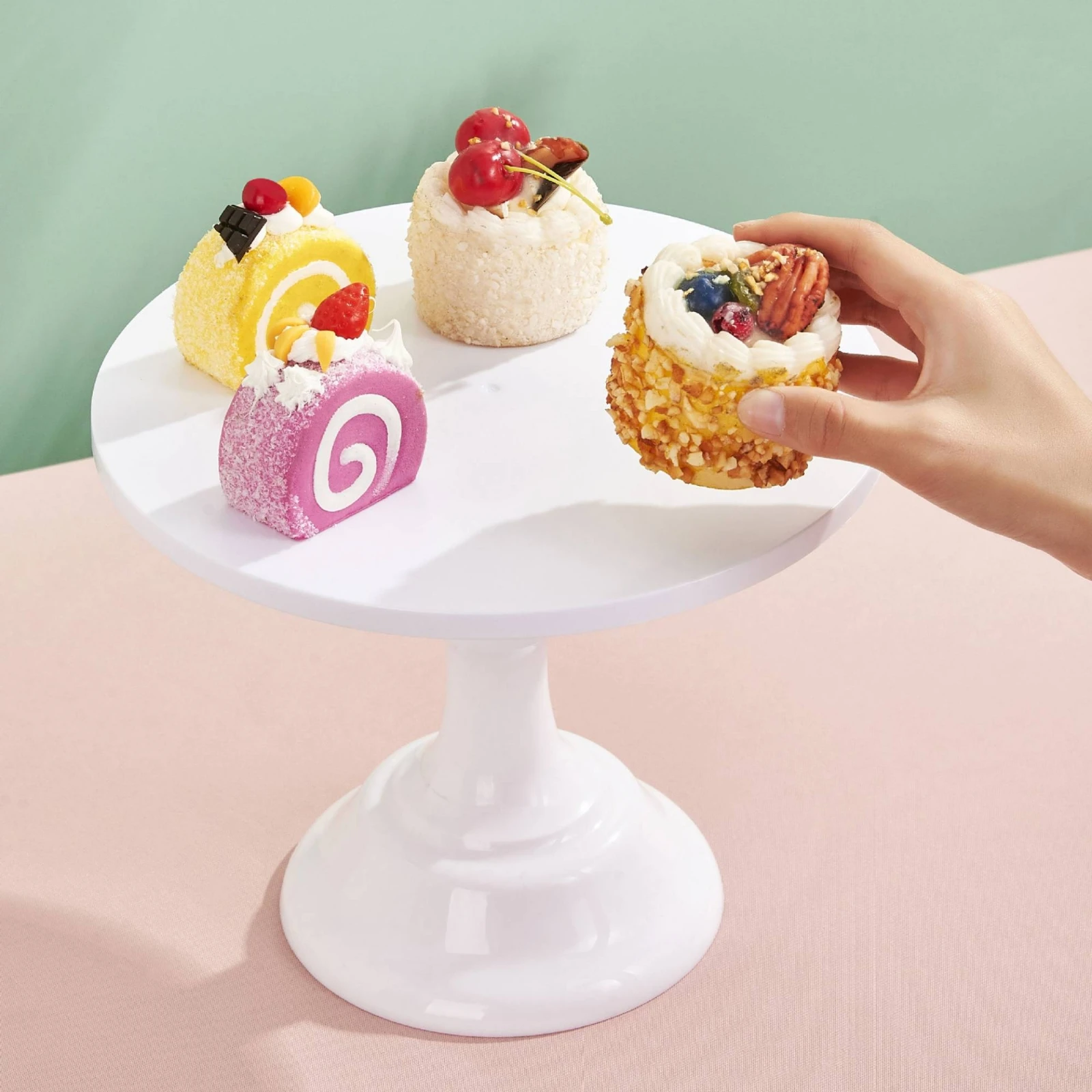 

Cake Display Stand Sturdy Dessert Pedestal Stand Dessert Display Tray Wide Base Tableware Easy to Assemble