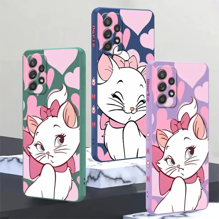 Disney Marie Cat Case for Samsung Galaxy A15 A52 A13 A25 A12 A23 A14 A53 A54 A32 A34 A42 A16 A22 Soft Phone Cover