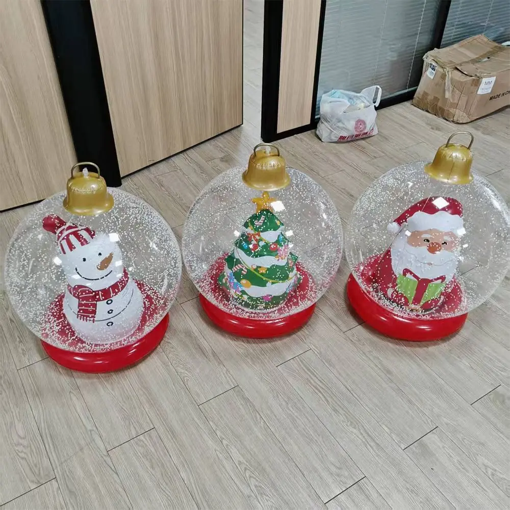 24 Inch Christmas Inflatable PVC Material Waterproof Giant Christmas Balls Clear Ball 60CM Size Holiday Decor Window Display