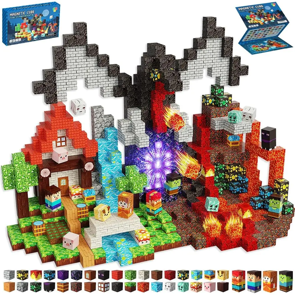 200-Piece Magnetic Building Cubes - Dragon Theme, Educational STEM Toys for Kids 3+, Ideal Gift for Boys