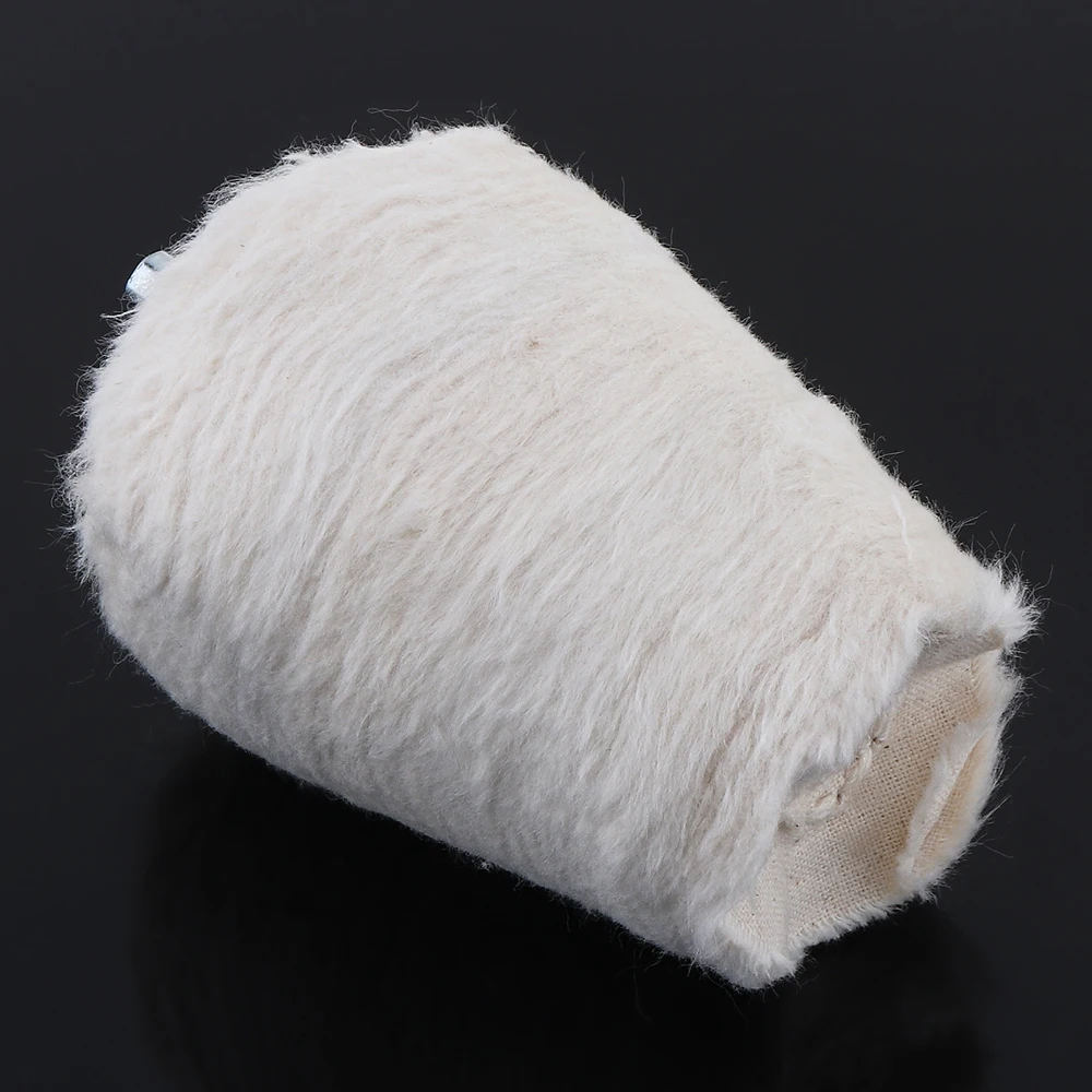 Tampone in cotone per lucidatura a specchio con mola in tessuto bianco a forma di cono da 3 pollici con diametro del gambo di 6mm per la lucidatura di superfici
