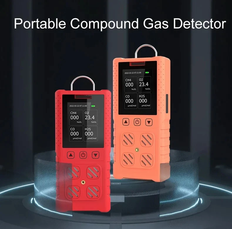 Multi Gas Detector O2 H2S CO LEL 4 in 1 Gas Meter Oxygen Hydrogen Sulfide Carbon Monoxide Combustible Gas Leak Detector