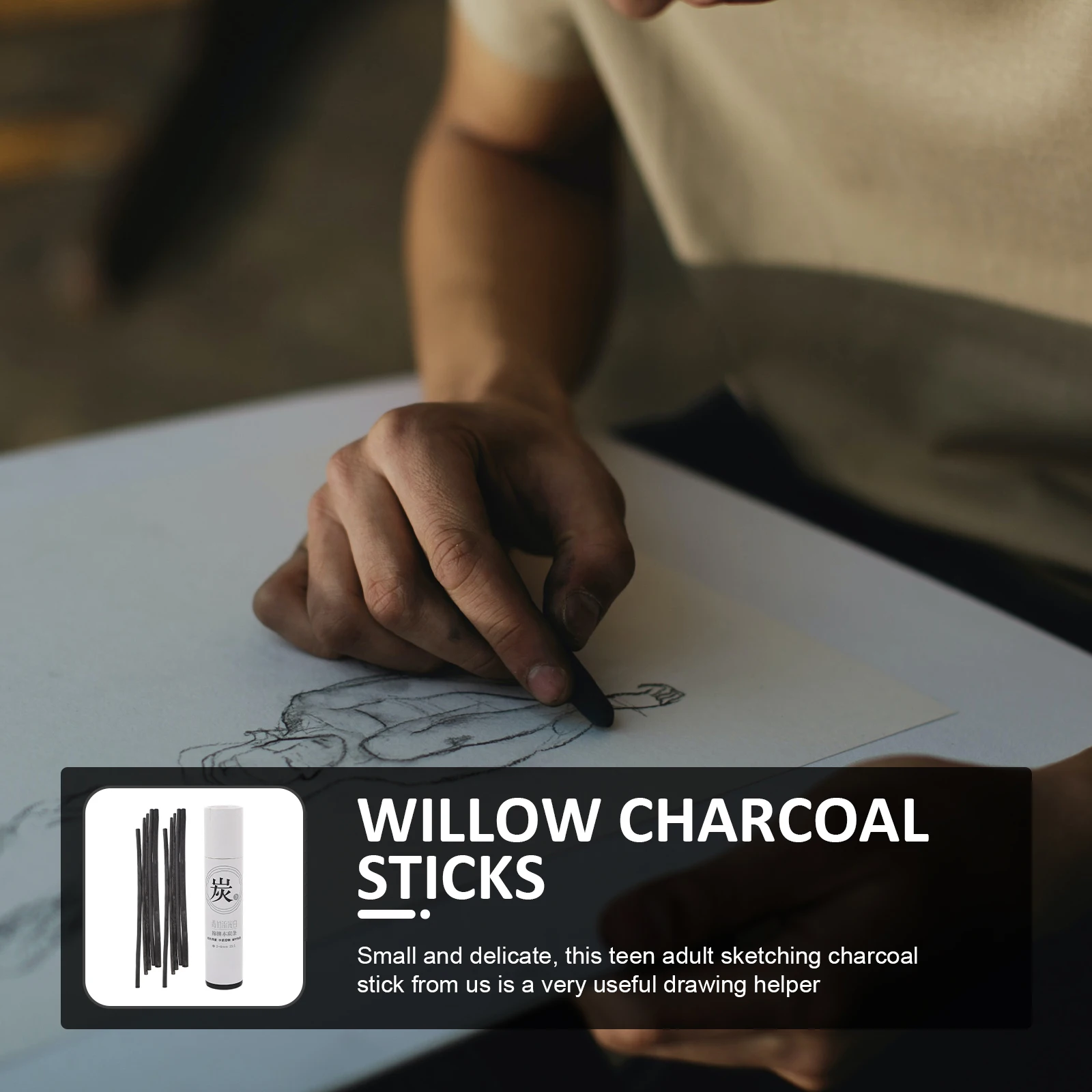 

25pcs Sticks Drawing Compressed Charcoal Sticks Pens Art Supplies Compressed Willow Student Carbon Shading Teen Adult